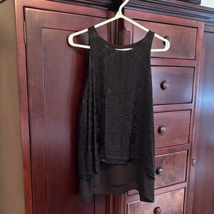 Max Studio Black Textured Layered Camisole